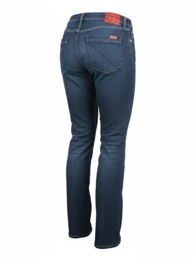 7 For All Mankind Women's Dark Blue Straight Leg Jeans 30 W